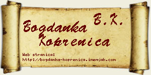 Bogdanka Koprenica vizit kartica